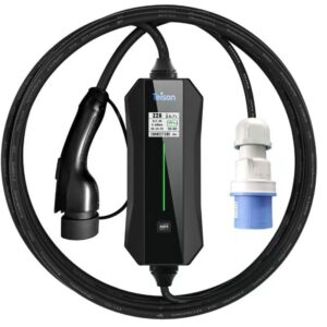 7kW Portable Electric Vehicle Charger with – Type 2 Charger, Adjustable 8A-32A Current,